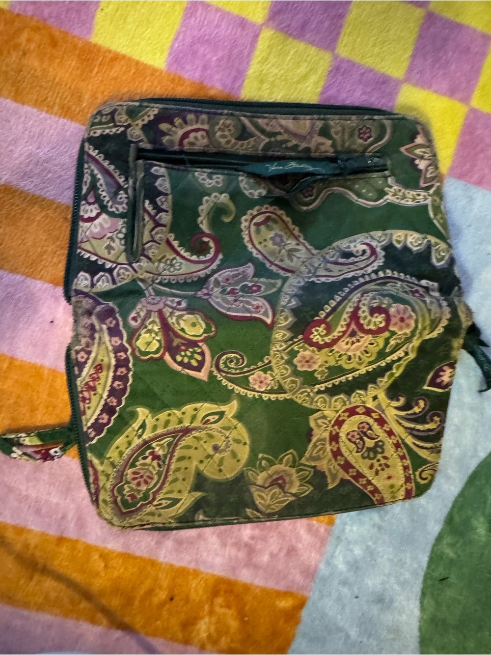 Vera Bradley Green Paisley Wristlet